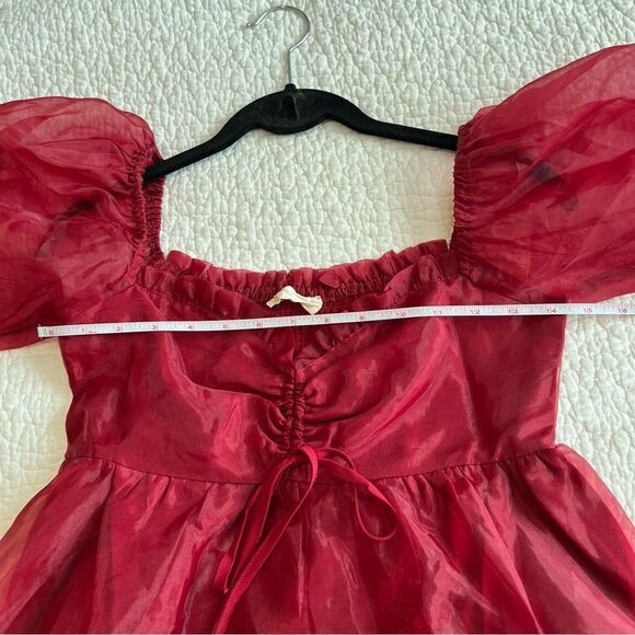 ✨ Altar’d State Women’s Red Poofy Dress Small - Picture 9 of 10